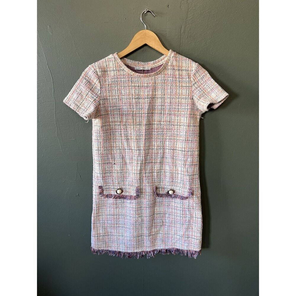 Zara Trafaluc Womens Short Sleeve Knit Multicolor Shirt Dress Size Small